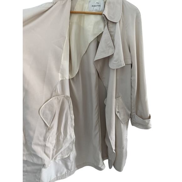 Aritzia Babaton Lawson Lightweight Trench Coat Cream Size Large - Picture 10 of 12